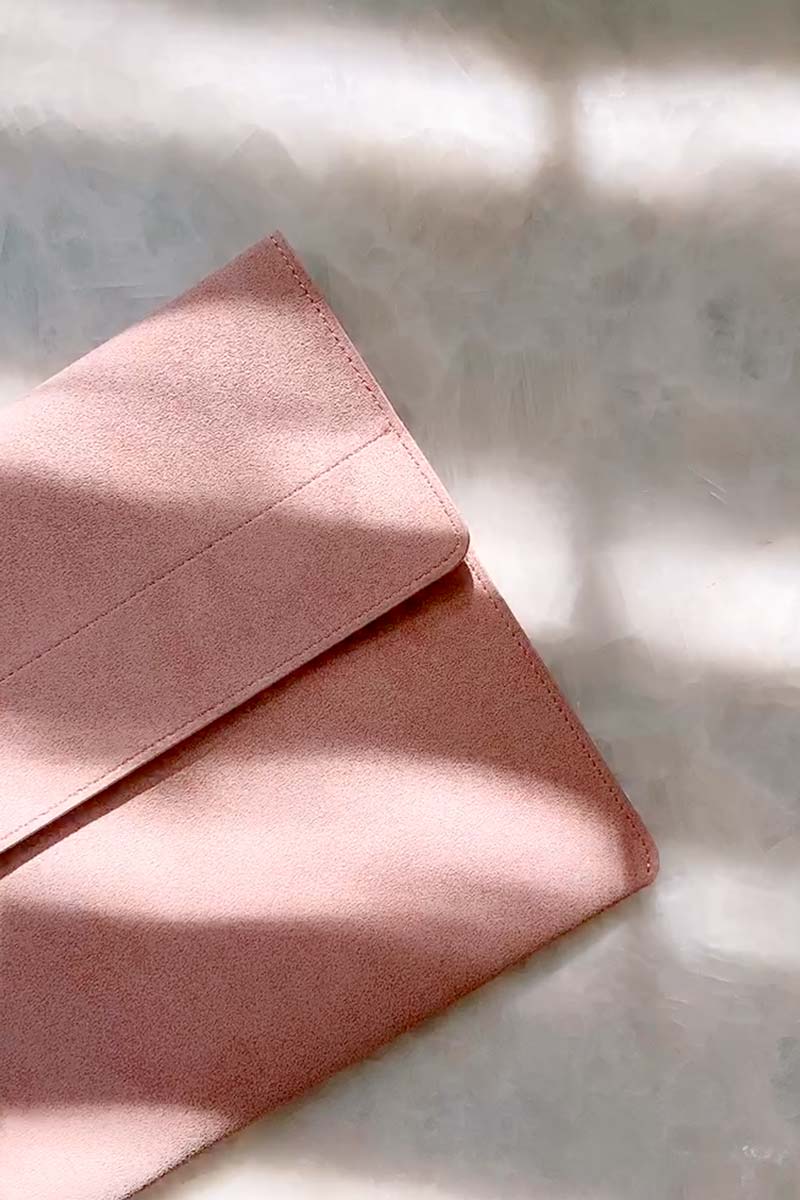 16" PINK Faux Suede Laptop Sleeve