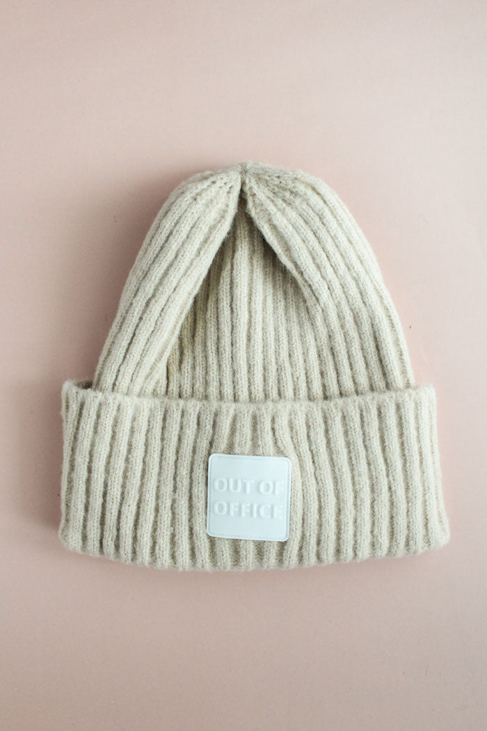 OOO (out of office) Beanie in Beige