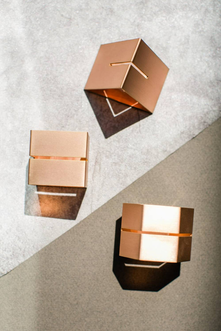 Geometric Hexagon Napkin Rings & Place Card Holders in Rose Gold - Set of 4