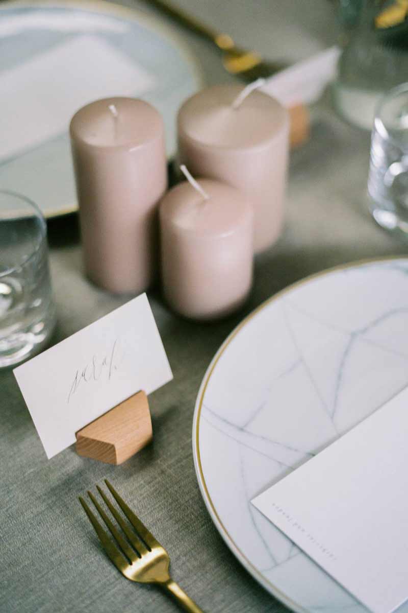 Beech Hexagon Place Card Holders (8)
