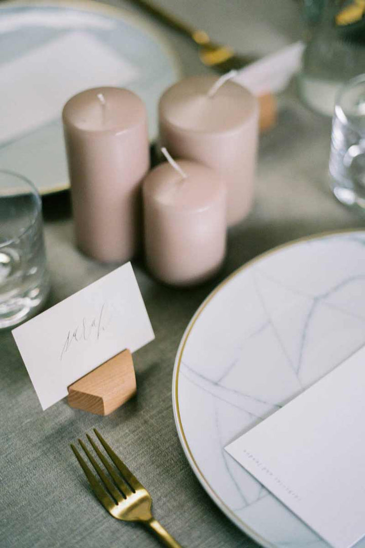 Beech Hexagon Place Card Holders (8)