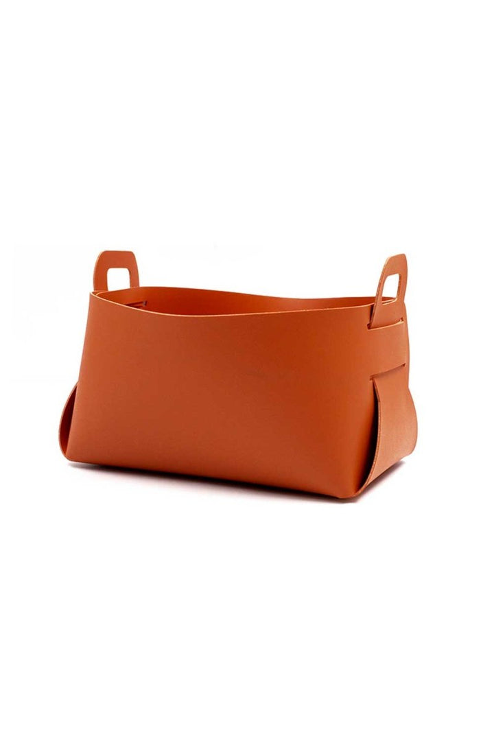 Foldable vegan leather bin - esselleSF