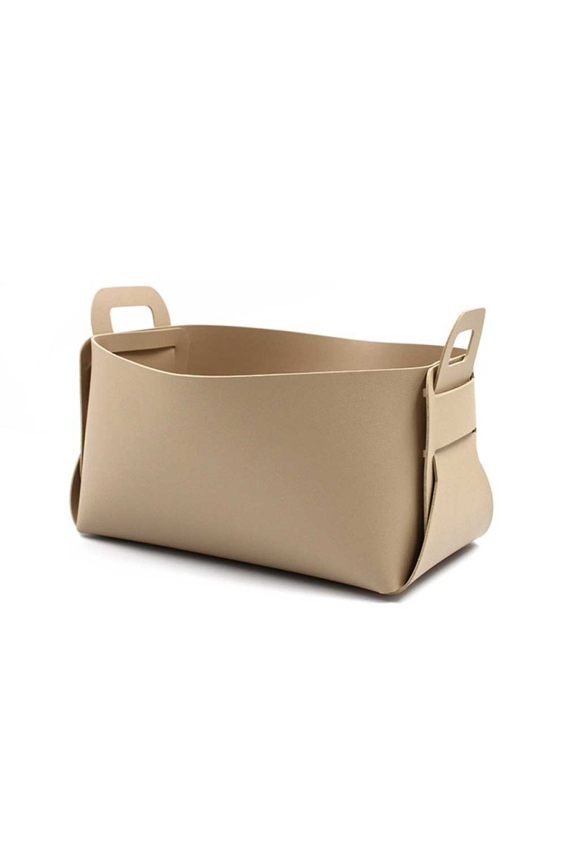 Foldable vegan leather bin - esselleSF