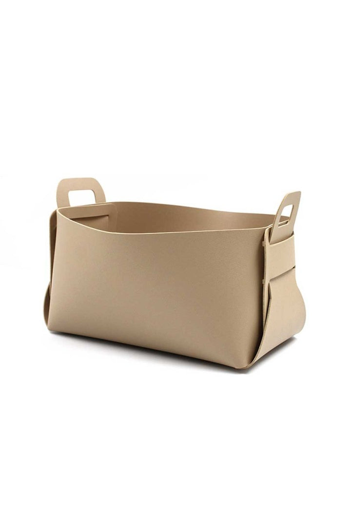 Foldable vegan leather bin - esselleSF