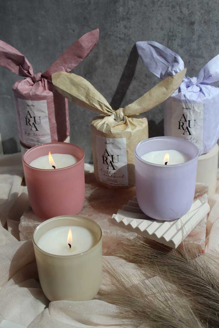 Teakwood & Leather Candle - esselleSF
