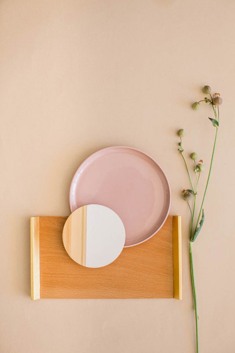 'SECOND' 24k Gold Gilded 9" Wooden Tray