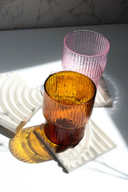 8oz Ribbed Drinking Glass (2)