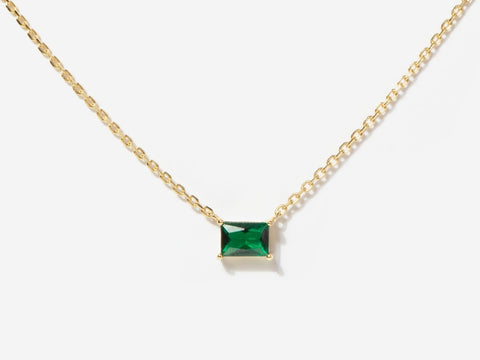 Baguette Emerald Necklace by Little Sky Stone