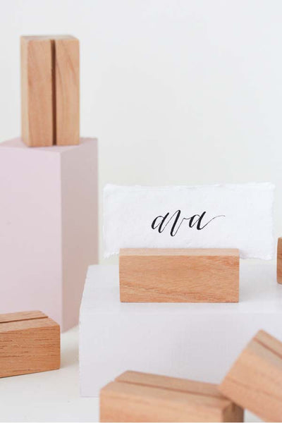 Beech Rectangle Placecard Holders (8)