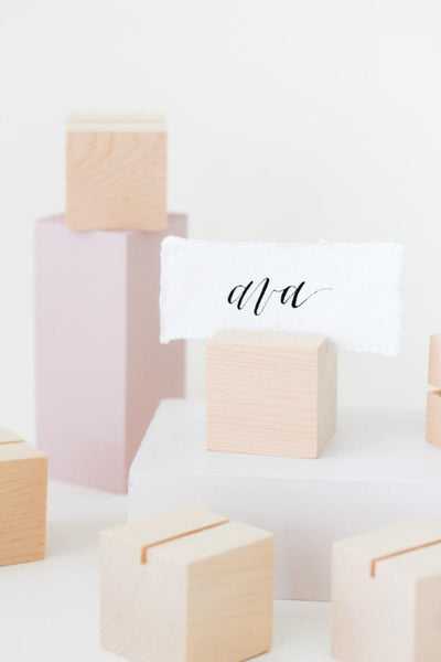 Cedar Cube Place Card Holder Set (8)