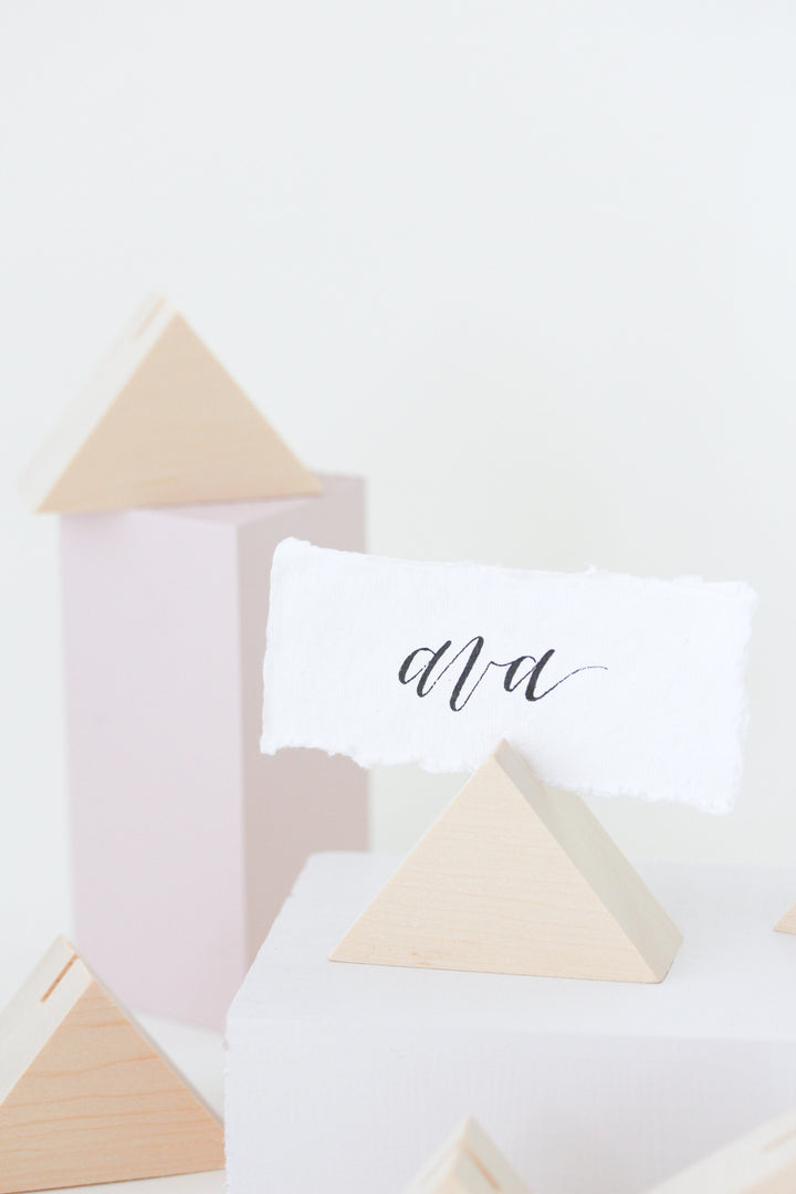 Cedar Triangle Place Card Holders (8)