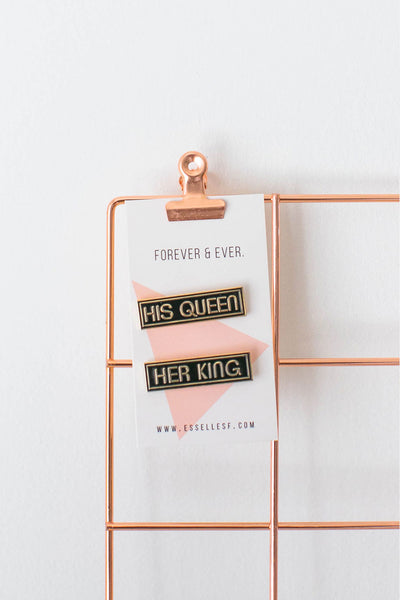 His Queen & Her King Soft Enamel Pin Set