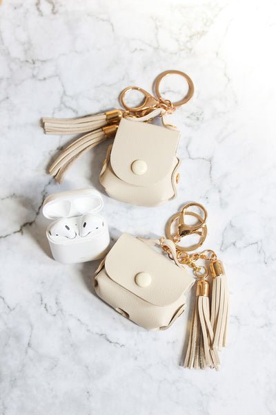 Cream Tassel Airpods Cases