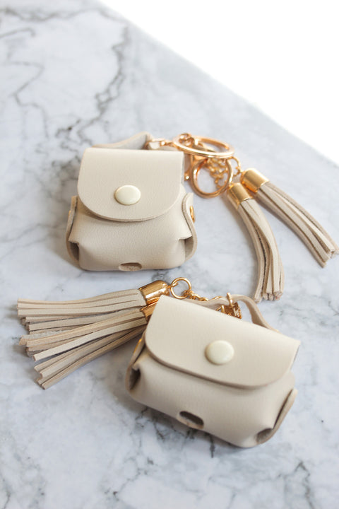 Cream Tassel Airpods Cases