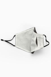 Linen washable face mask with filter pocket - black