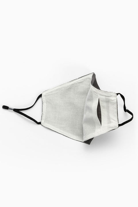 Linen washable face mask with filter pocket - black
