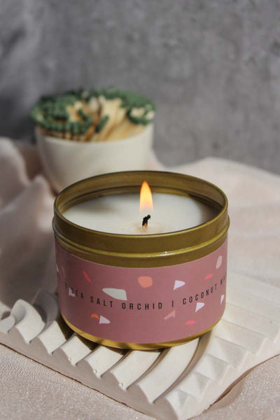 PRE-ORDER ONLY | Sea Salt Orchid Gold Tin Candle