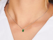 May Birthstone Emerald Silver Necklace by Little Sky Stone