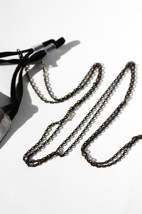 Copper black face mask chain