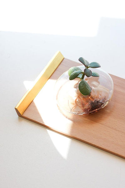 'SECOND' 24k Gold Gilded 9" Wooden Tray