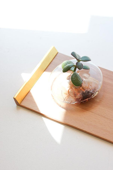 'SECOND' 24k Gold Gilded 9" Wooden Tray